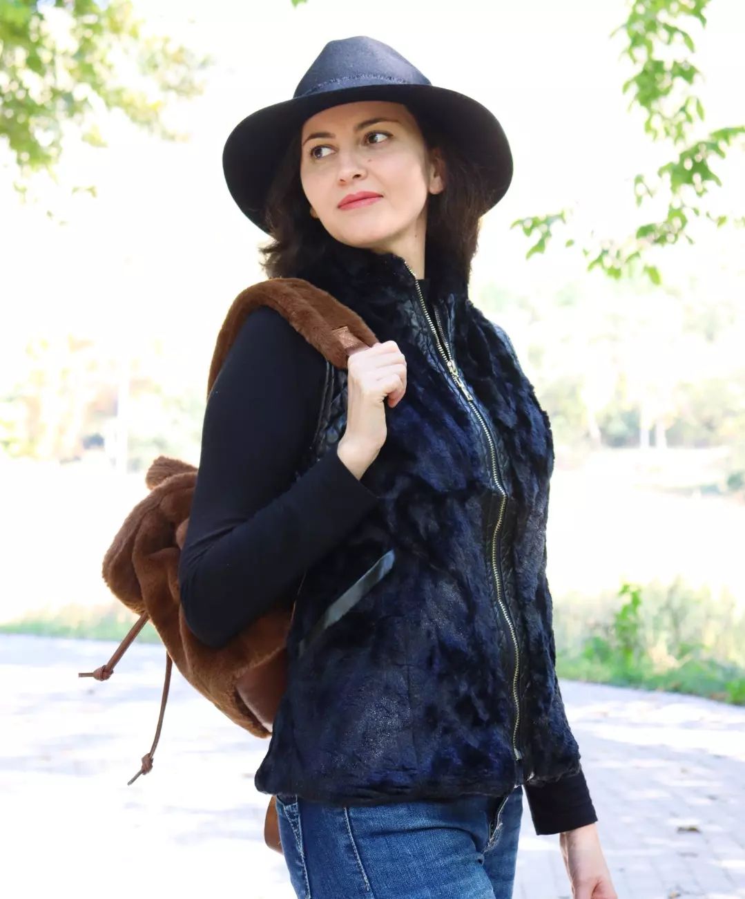 Black Fur Vest
